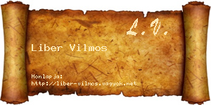 Liber Vilmos névjegykártya